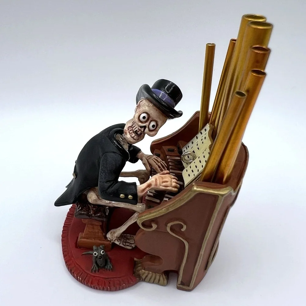 Hallmark Halloween Skeleton Ornament Old Ned, The Musician 2004 Bobble Head